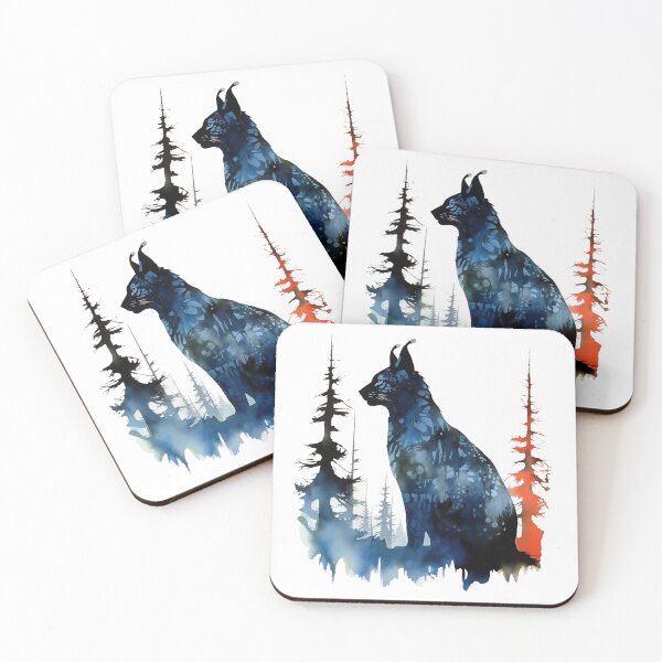 Item preview, Colorful Lynx Silhouette Painting designed and sold by WildShadows.