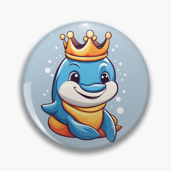 Item preview, Cute Dolphin King with Crown Cartoon Vector Icon Illustration designed and sold by hjian8219.