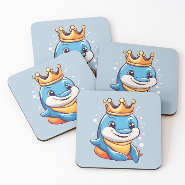Item preview, Cute Dolphin King with Crown Cartoon Vector Icon Illustration designed and sold by hjian8219.