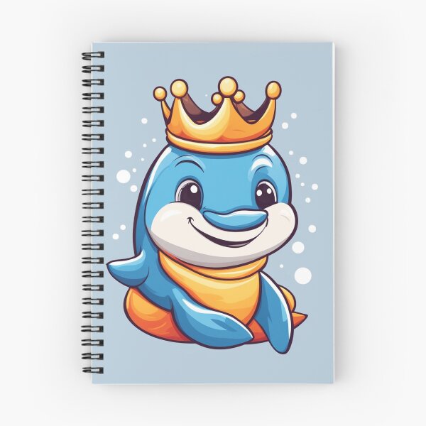 Item preview, Cute Dolphin King with Crown Cartoon Vector Icon Illustration designed and sold by hjian8219.