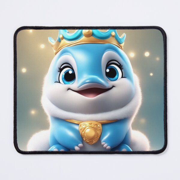 Item preview, Cute Dolphin King with Crown Cartoon Vector Icon Illustration designed and sold by hjian8219.