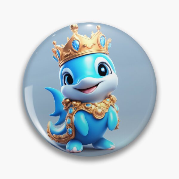 Item preview, Cute Dolphin King with Crown Cartoon Vector Icon Illustration designed and sold by hjian8219.
