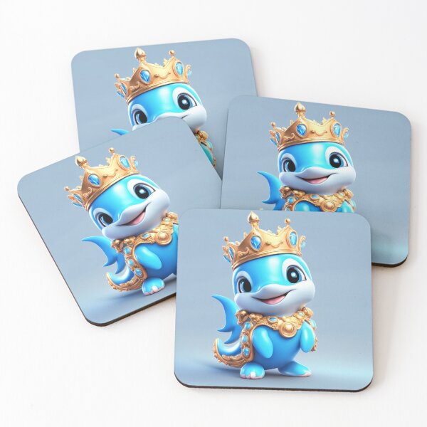 Item preview, Cute Dolphin King with Crown Cartoon Vector Icon Illustration designed and sold by hjian8219.