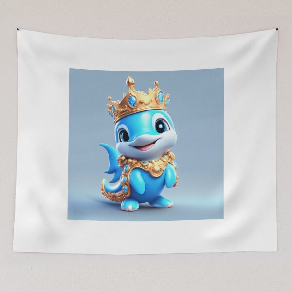Item preview, Cute Dolphin King with Crown Cartoon Vector Icon Illustration designed and sold by hjian8219.