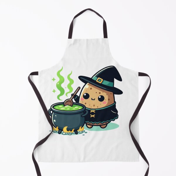 Item preview, Witchy Potato stirring a cauldron designed and sold by PotatoesOfNeon.