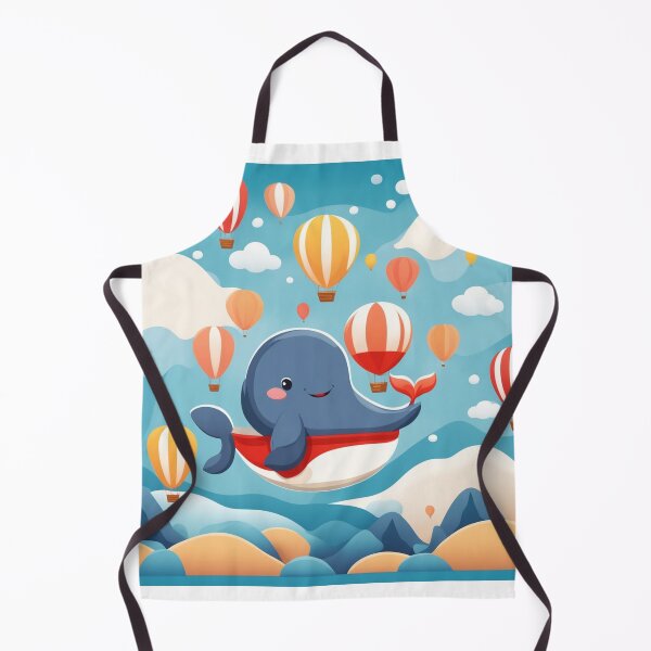 Item preview, Cute Whale Floating with Hot Air Balloon Cartoon Vector Icon Illustration designed and sold by hjian8219.