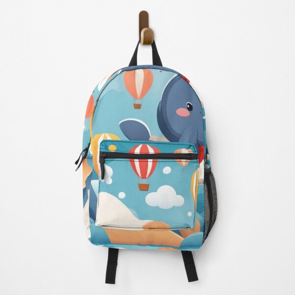 Item preview, Cute Whale Floating with Hot Air Balloon Cartoon Vector Icon Illustration designed and sold by hjian8219.