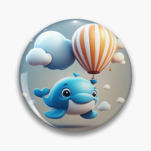 Item preview, Cute Whale Floating with Hot Air Balloon Cartoon Vector Icon Illustration designed and sold by hjian8219.