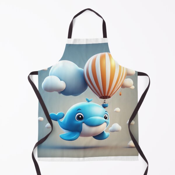 Item preview, Cute Whale Floating with Hot Air Balloon Cartoon Vector Icon Illustration designed and sold by hjian8219.