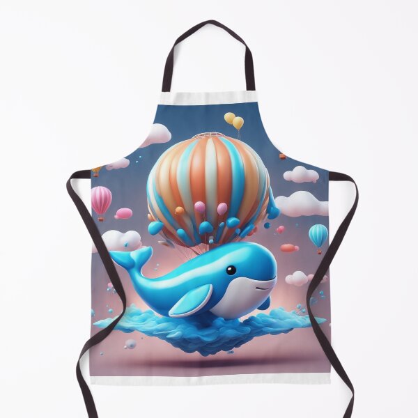 Item preview, Cute Whale Floating with Hot Air Balloon Cartoon Vector Icon Illustration designed and sold by hjian8219.