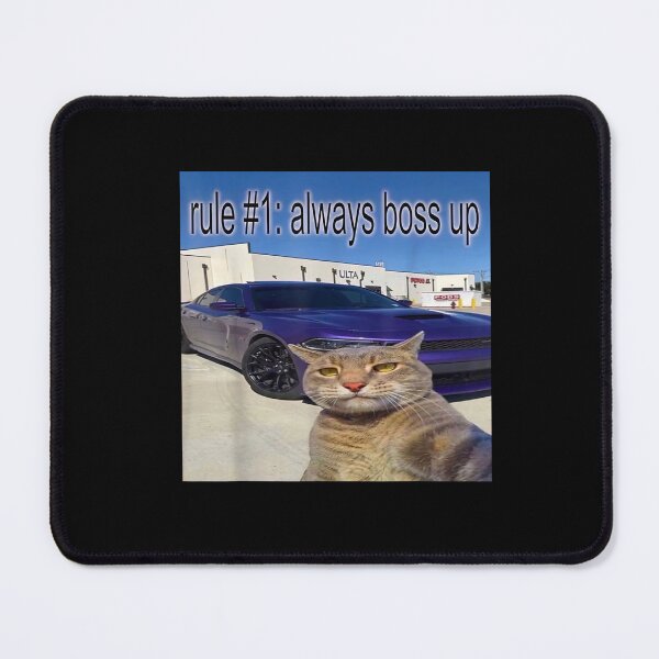 Item preview, Rule # 1 Always Boss Up Funny Cat Meme designed and sold by FloraPlantTees.