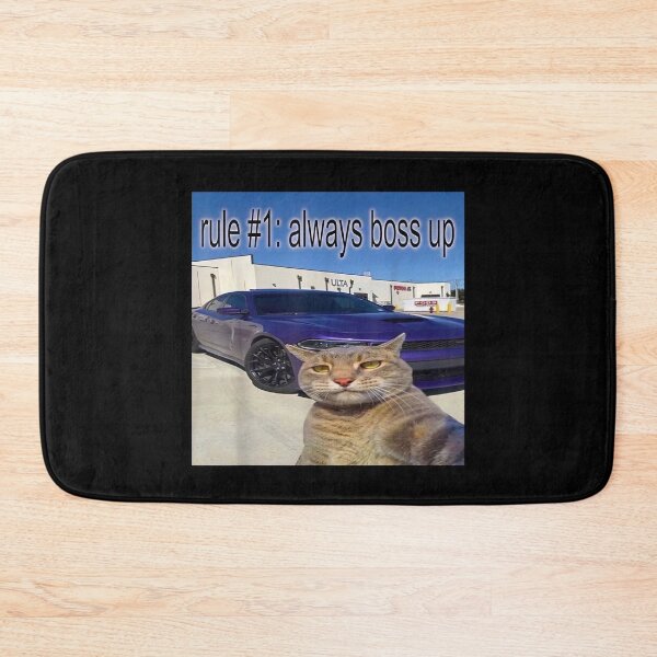 Item preview, Rule # 1 Always Boss Up Funny Cat Meme designed and sold by FloraPlantTees.