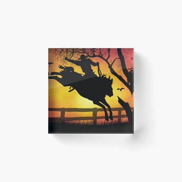 Item preview, Sunset Saddle Bronc With Cowboy Rider Silhouette designed and sold by TalesFromTrails.
