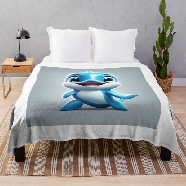 Item preview, Cute Dolphin Swimming Cartoon Vector Icon Illustration designed and sold by hjian8219.