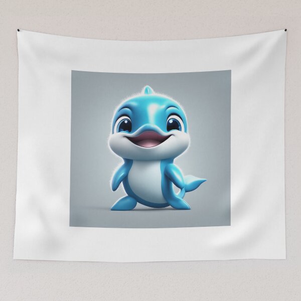 Item preview, Cute Dolphin Swimming Cartoon Vector Icon Illustration designed and sold by hjian8219.
