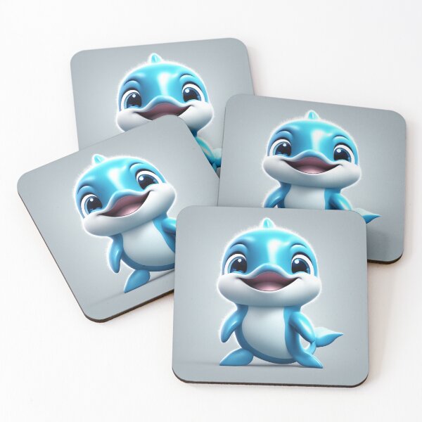 Item preview, Cute Dolphin Swimming Cartoon Vector Icon Illustration designed and sold by hjian8219.