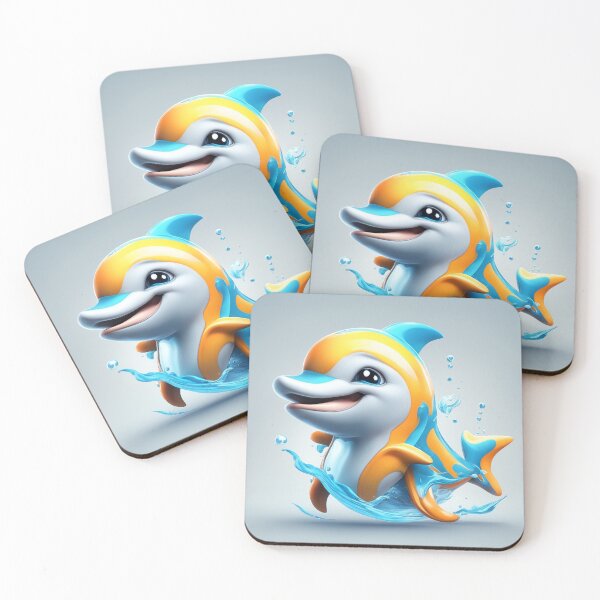 Item preview, Cute Dolphin Swimming Cartoon Vector Icon Illustration designed and sold by hjian8219.