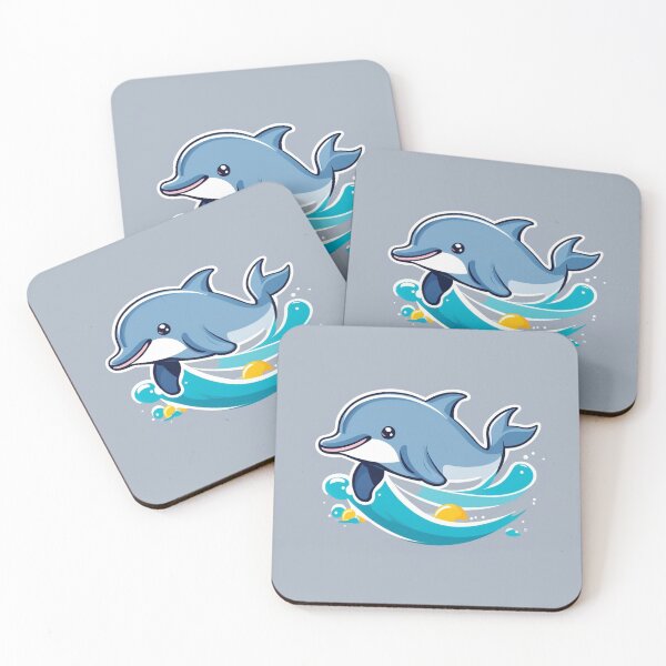 Item preview, Cute Dolphin Swimming Cartoon Vector Icon Illustration designed and sold by hjian8219.