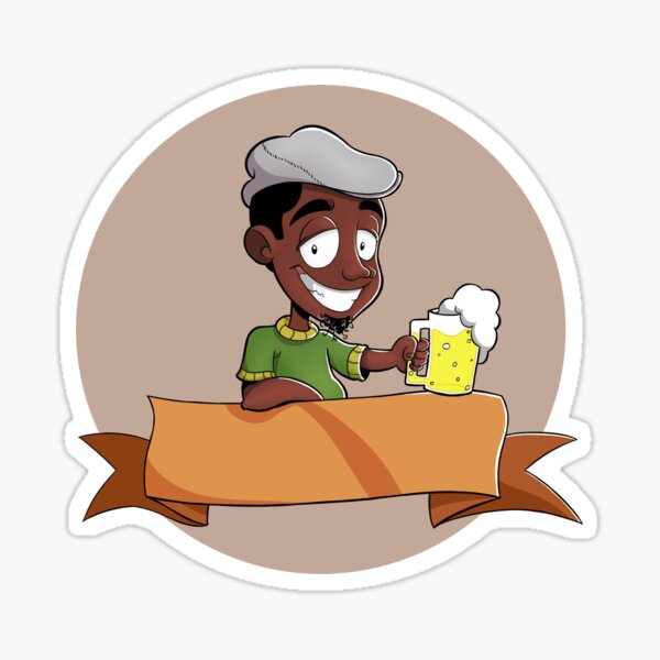 Item preview, Black man drinking beer designed and sold by JotaNeto.