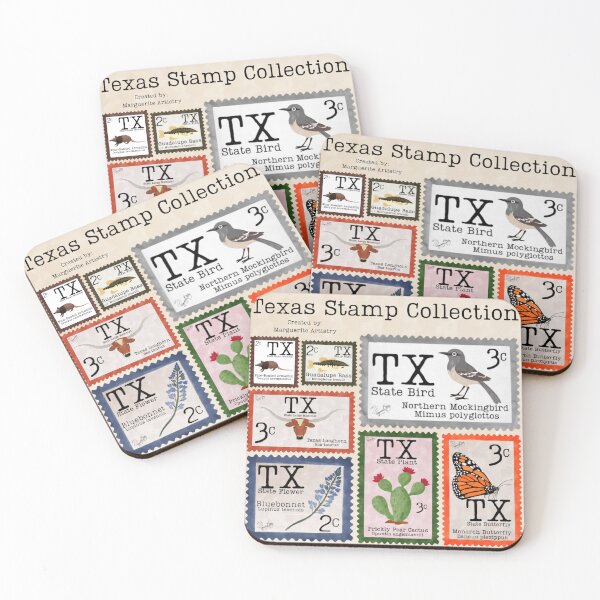 Artikelvorschau, Texas-Briefmarkensammlung entworfen und verkauft von Marguerite Artistry.