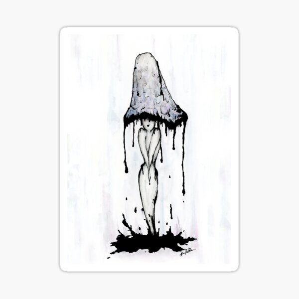 Inky Cap Mushroom Girl Sticker