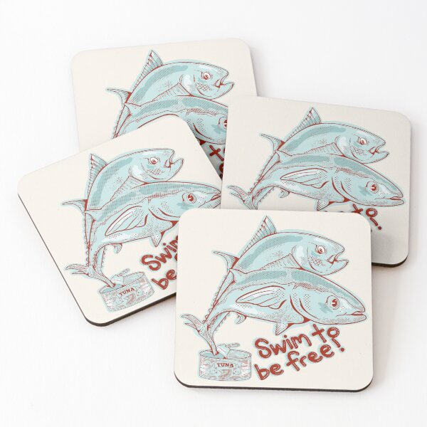 Item preview, Tuna fish escaping a tin designed and sold by piedaydesigns.