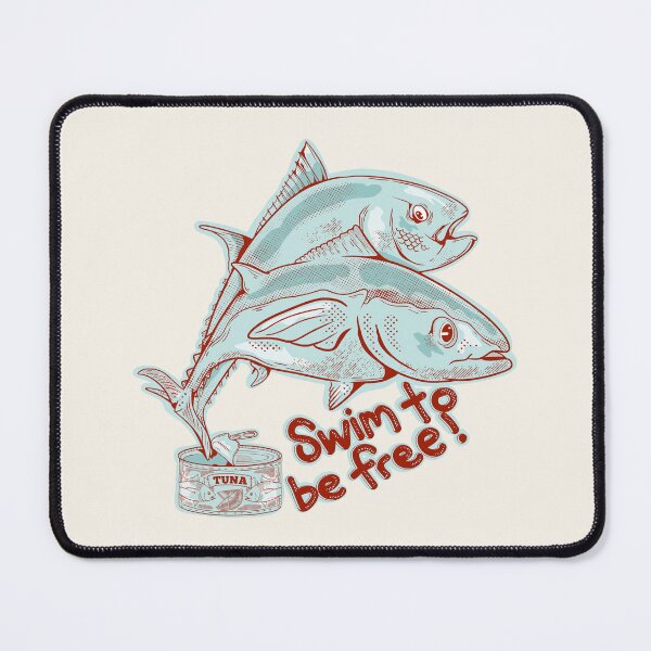 Item preview, Tuna fish escaping a tin designed and sold by piedaydesigns.