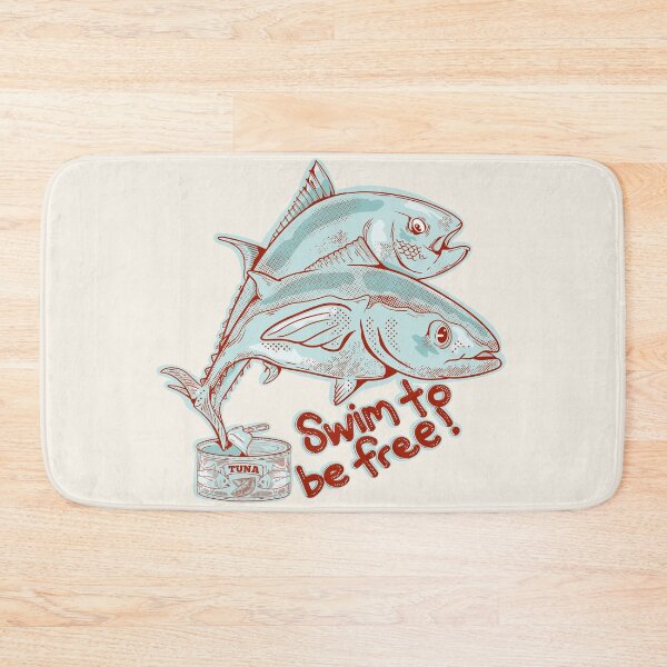 Item preview, Tuna fish escaping a tin designed and sold by piedaydesigns.