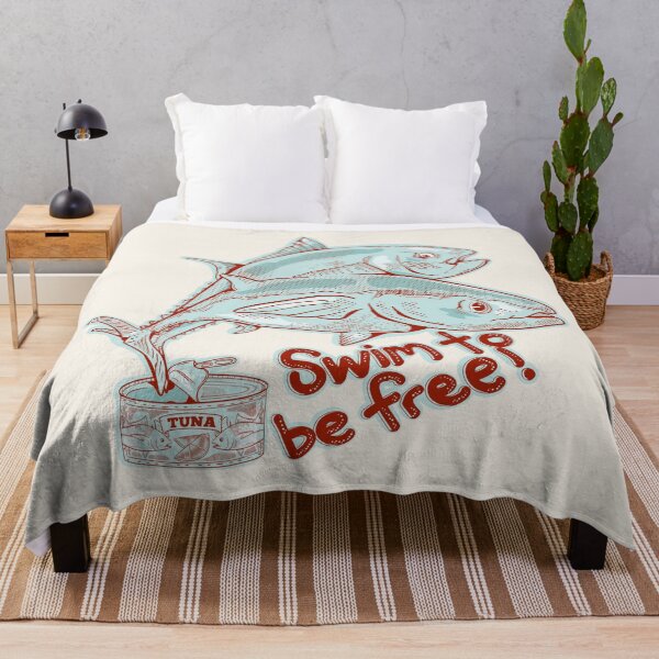 Item preview, Tuna fish escaping a tin designed and sold by piedaydesigns.