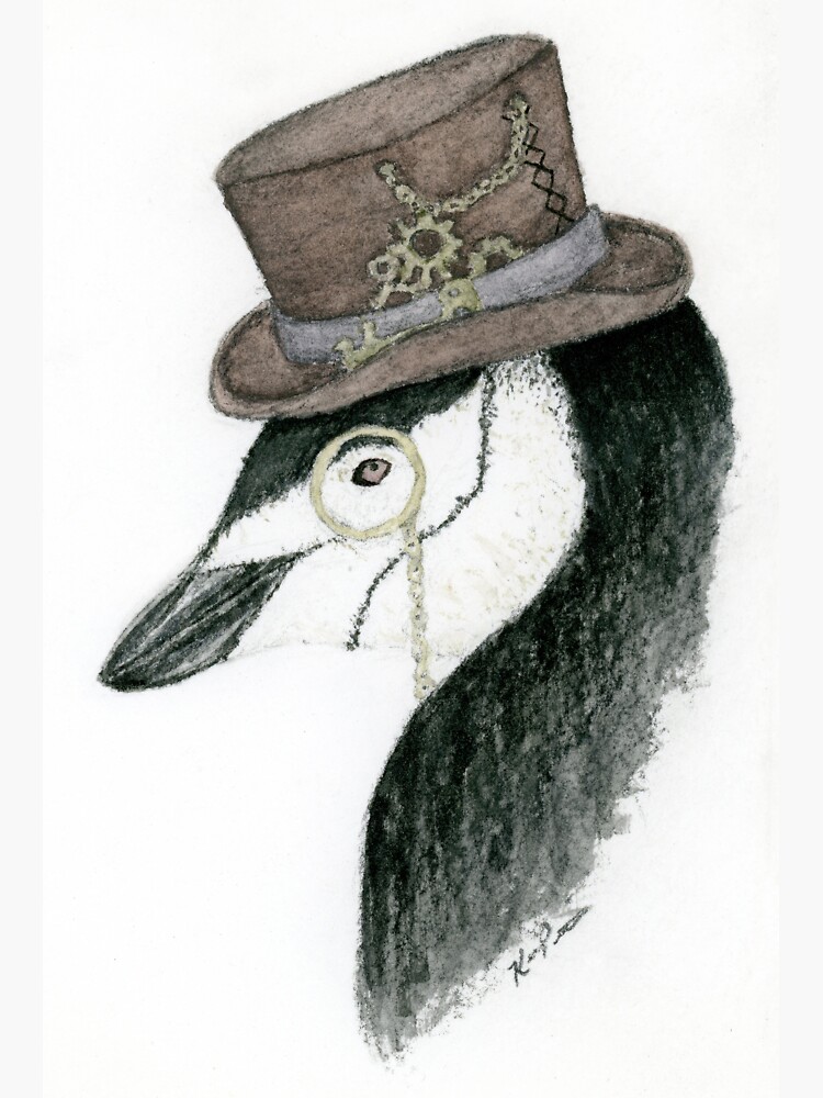 Thumbnail 3 of 3, Sticker, Steampunk Penguin designed and sold by ImagineMeraki.