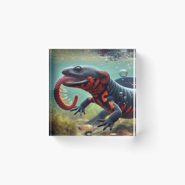Item preview, Worm Feast Underwater Exotic Fire Bellied Newt designed and sold by NocturnalNook.