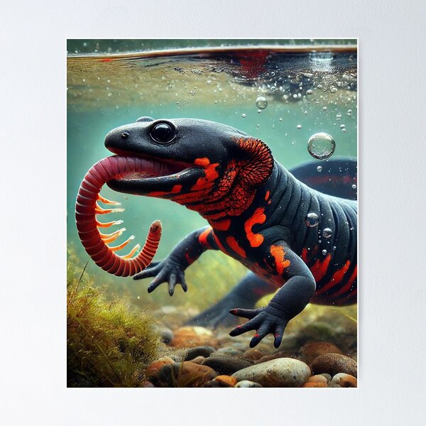 Item preview, Worm Feast Underwater Exotic Fire Bellied Newt designed and sold by NocturnalNook.
