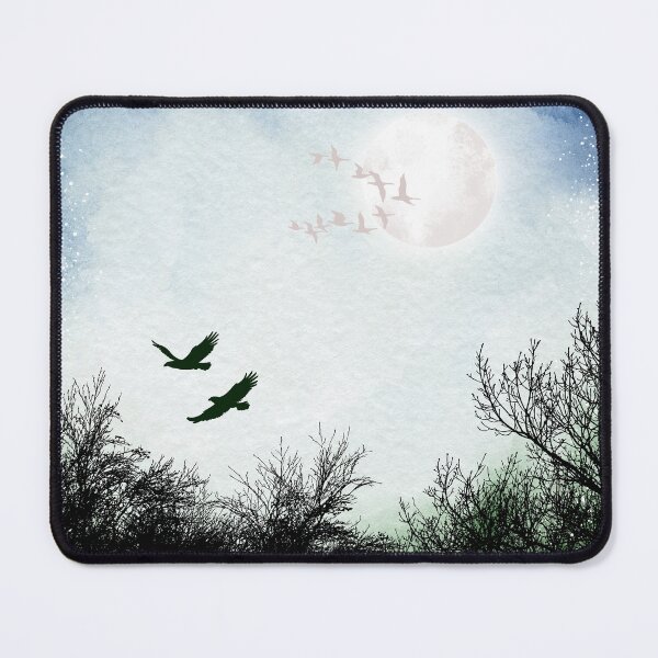 Item preview, Colorful Scenery with Snowbirds and Hawks designed and sold by WhiteSoftPetals.
