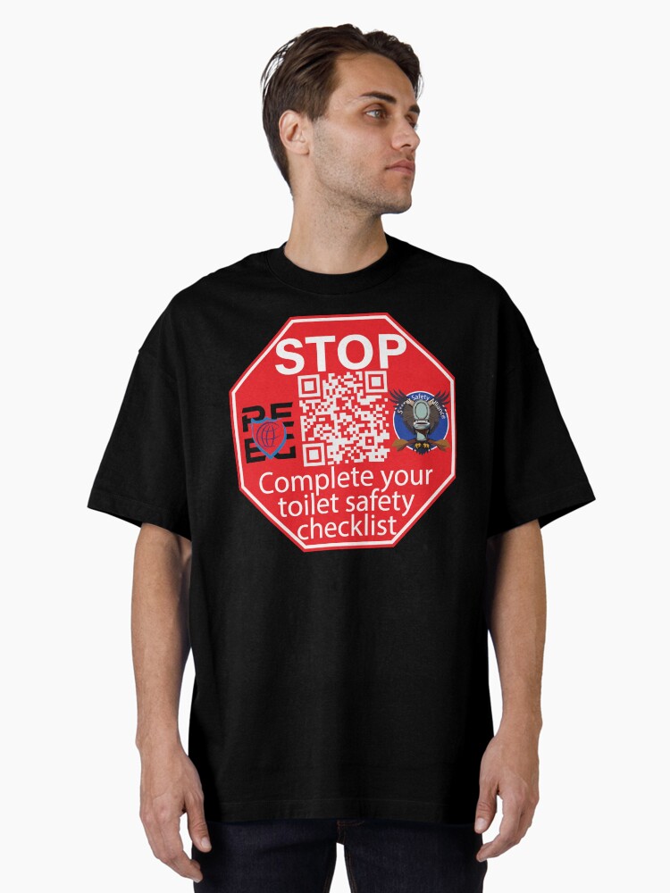 Thumbnail 1 of 7, Oversized T-Shirt, Toilet Safety Checklist designed and sold by DaneSullivan.