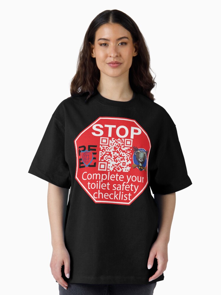 Thumbnail 2 of 7, Oversized T-Shirt, Toilet Safety Checklist designed and sold by DaneSullivan.