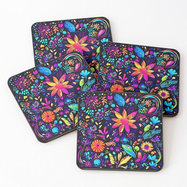 Item preview, Vibrant Neon Floral Fantasy Design  designed and sold by Health And Fitness Posts e-Store.