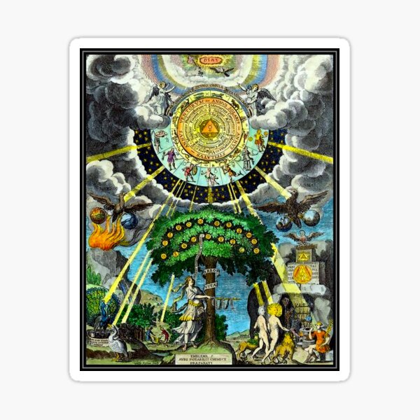 ALCHEMICAL HERMETRIC and MYSTICAL EMBLEMS PRINT Sticker