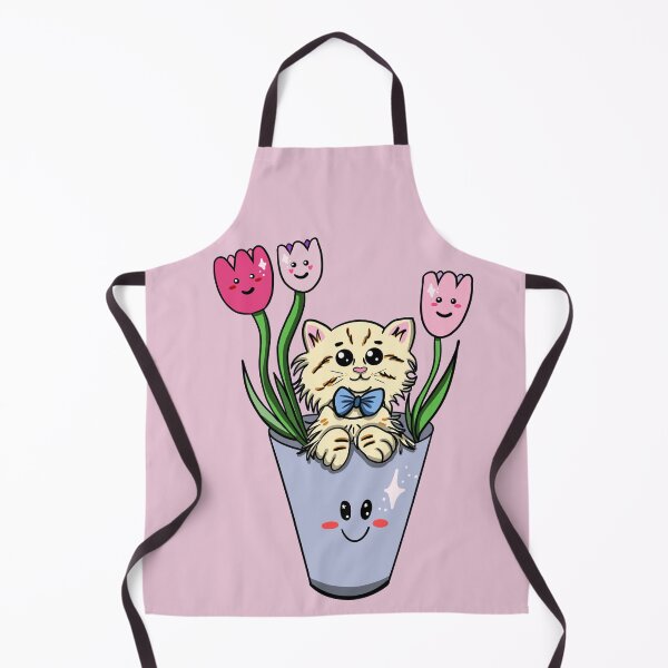 Item preview, Kawaii cute kitten with tulip flowers friends designed and sold by altairaleon.