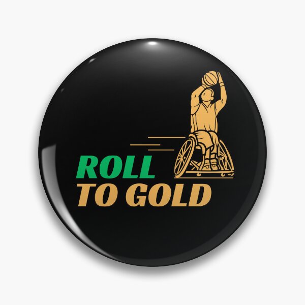 Item preview, Roll to Gold Paralympic Games Australia Aussie Wheelchair Basketball designed and sold by SZPdezigns.