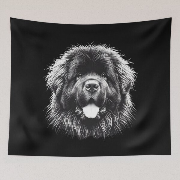 Item preview, Newfaundland Dog Portrait - Newfie Lovers Illustration designed and sold by Oz64.