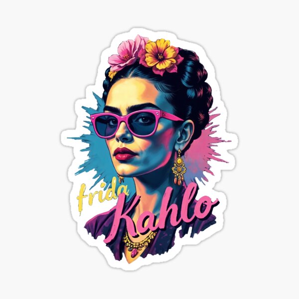 Item preview, Frida kahlo pink floral headpiece |   Colorful sunglasses Frida kahlo designed and sold by TeeARTHY.