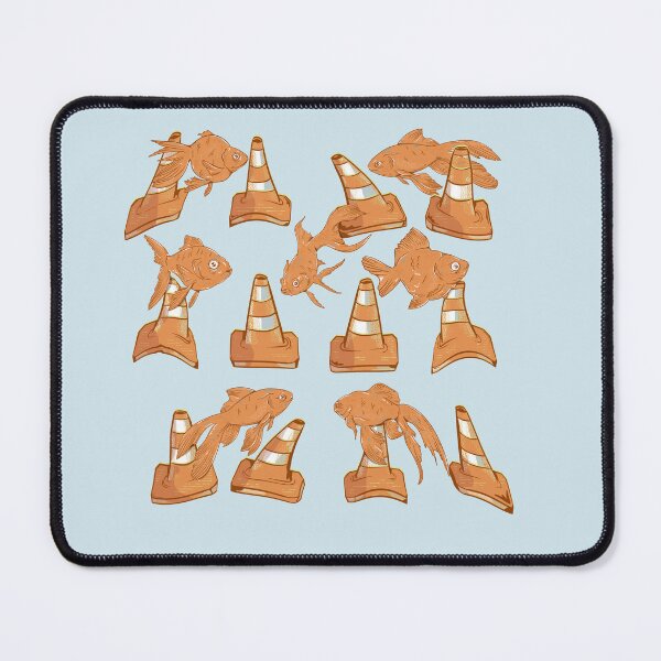 Item preview, Orange road cones and orange fish pattern designed and sold by piedaydesigns.