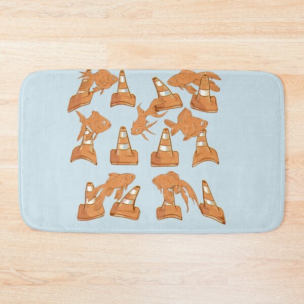 Item preview, Orange road cones and orange fish pattern designed and sold by piedaydesigns.