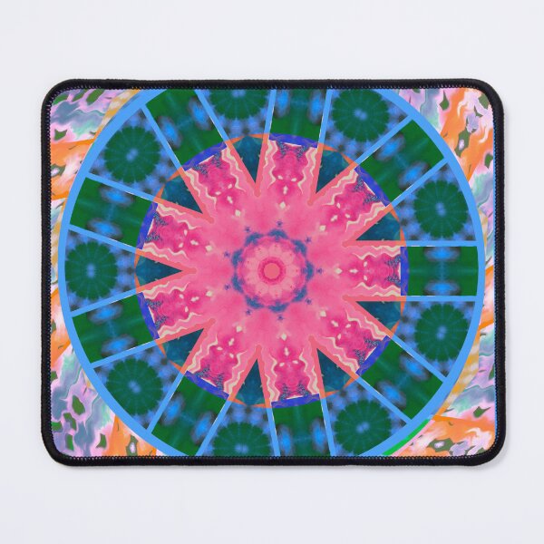 Item preview, pink star kaleidoscope with orange purple background designed and sold by RbEscoHop.