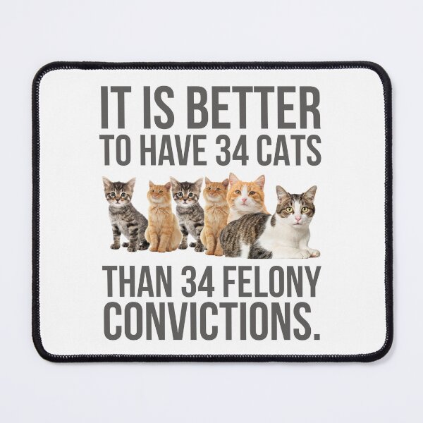 Item preview, It is better to have 34 cats than 34 felony convictions designed and sold by Rachel the Artist .