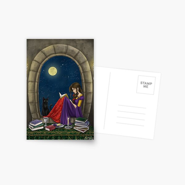 A Little Midnight Reading Postcard