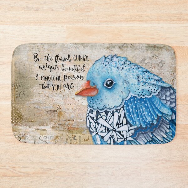 Item preview, Be The Flawed Bird - Whimsical Watercolor Woodland Wildflowers Animal  designed and sold by Jennifer  Lambein.