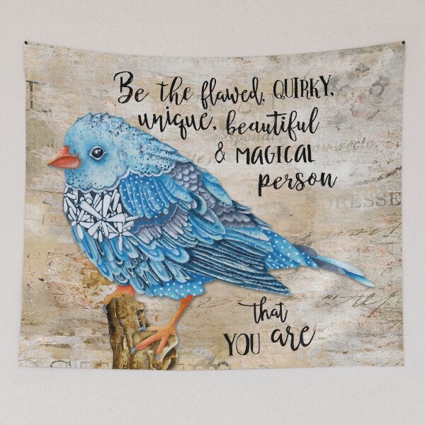 Item preview, Be The Flawed Bird - Whimsical Watercolor Woodland Wildflowers Animal  designed and sold by Jennifer  Lambein.