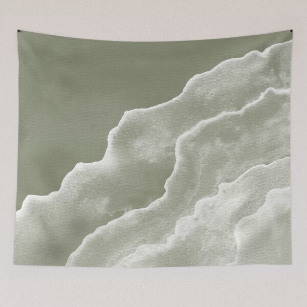 Artikelvorschau, Agate Tide Abstraktes Aquarell - Salbei + Schnee entworfen und verkauft von Irene Estelle.