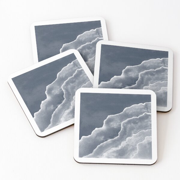 Item preview, Agate Tide Abstract Watercolor Painting - Dusk + Snow designed and sold by Irene Estelle.